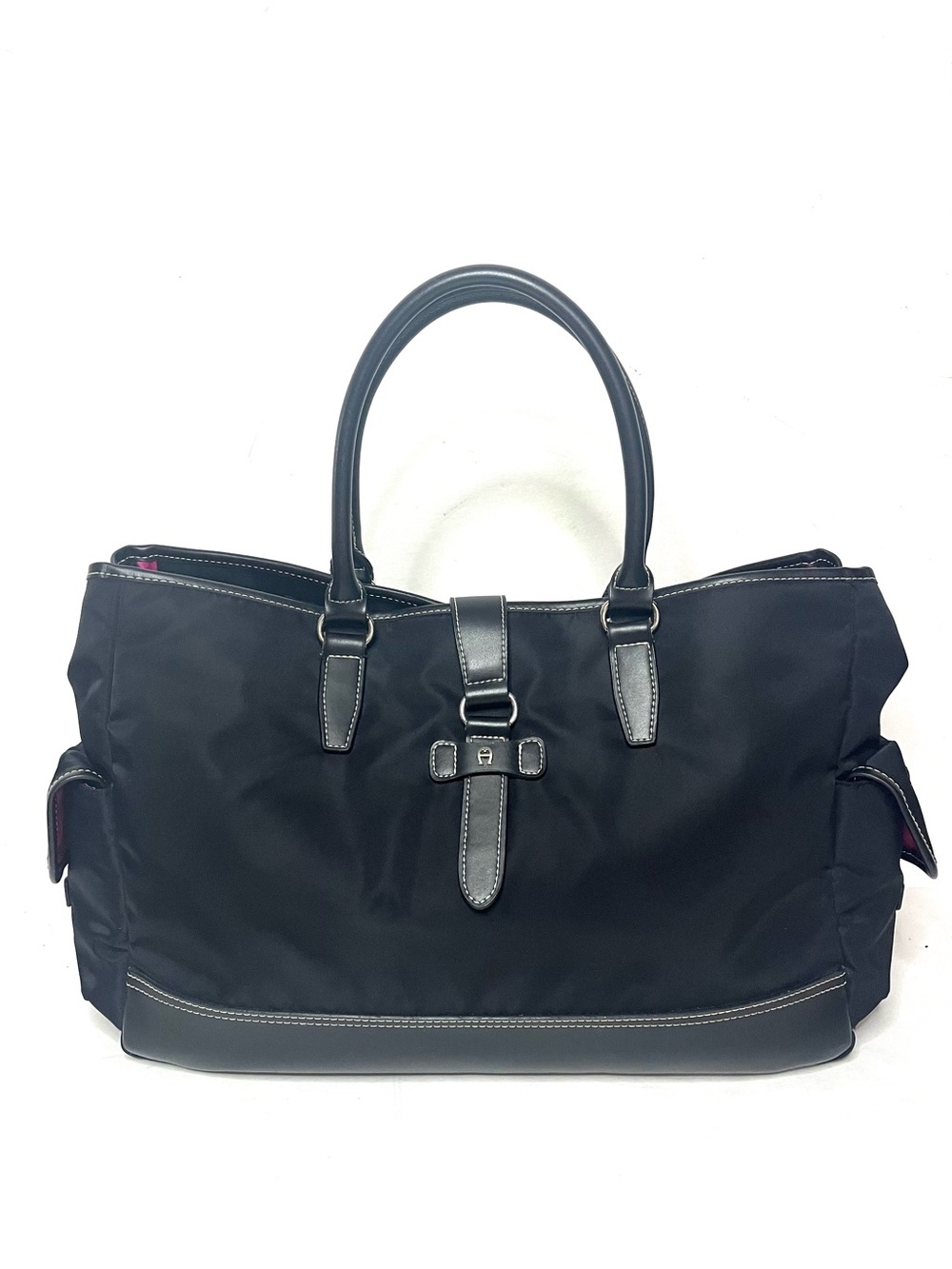 Etienne Aigner Black Nylon Work Tote, Weekender Bag